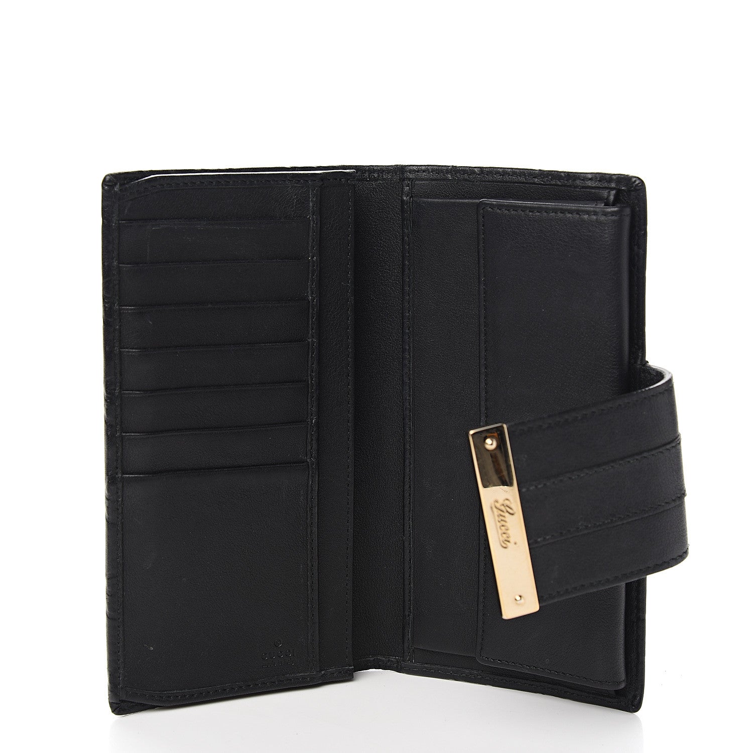 Gucci Guccissima Ladies Web Long Wallet Black 4 of 5