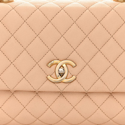 Chanel Caviar Quilted Small Coco Handle Flap Beige 8 of 13