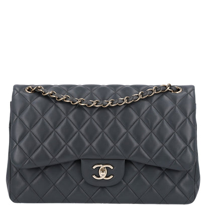 Chanel Lambskin Quilted Jumbo Double Flap Dark Grey 1 of 11