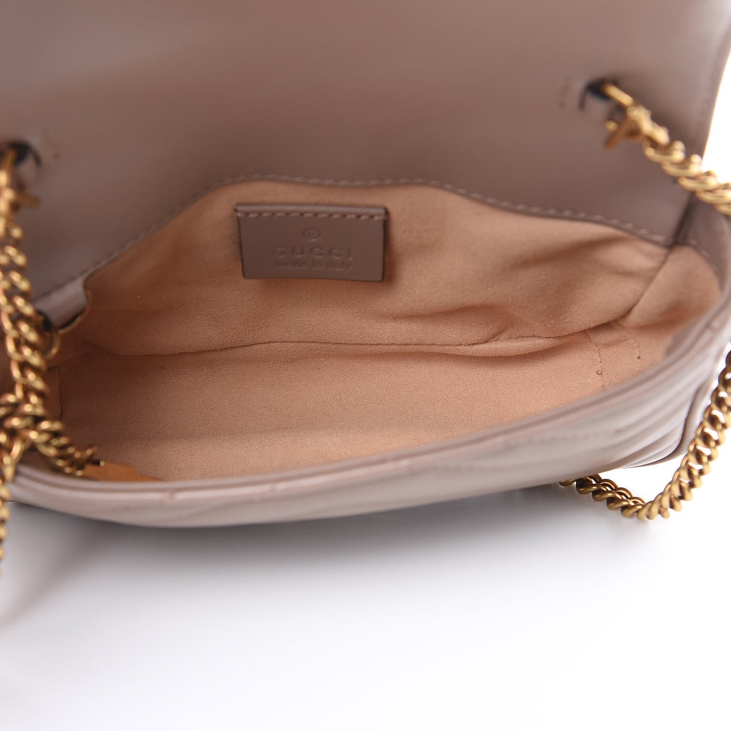Calfskin Matelasse Super Mini GG Marmont Shoulder Bag Porcelain Rose