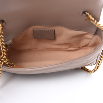 Gucci Calfskin Matelasse Super Mini GG Marmont Shoulder Bag Porcelain Rose 5 of 10