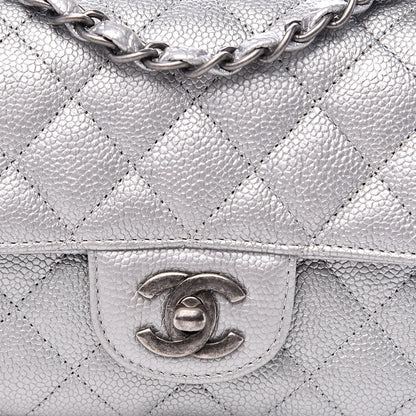 Chanel Metallic Caviar Quilted Mini Rectangular Flap Silver 12 of 13