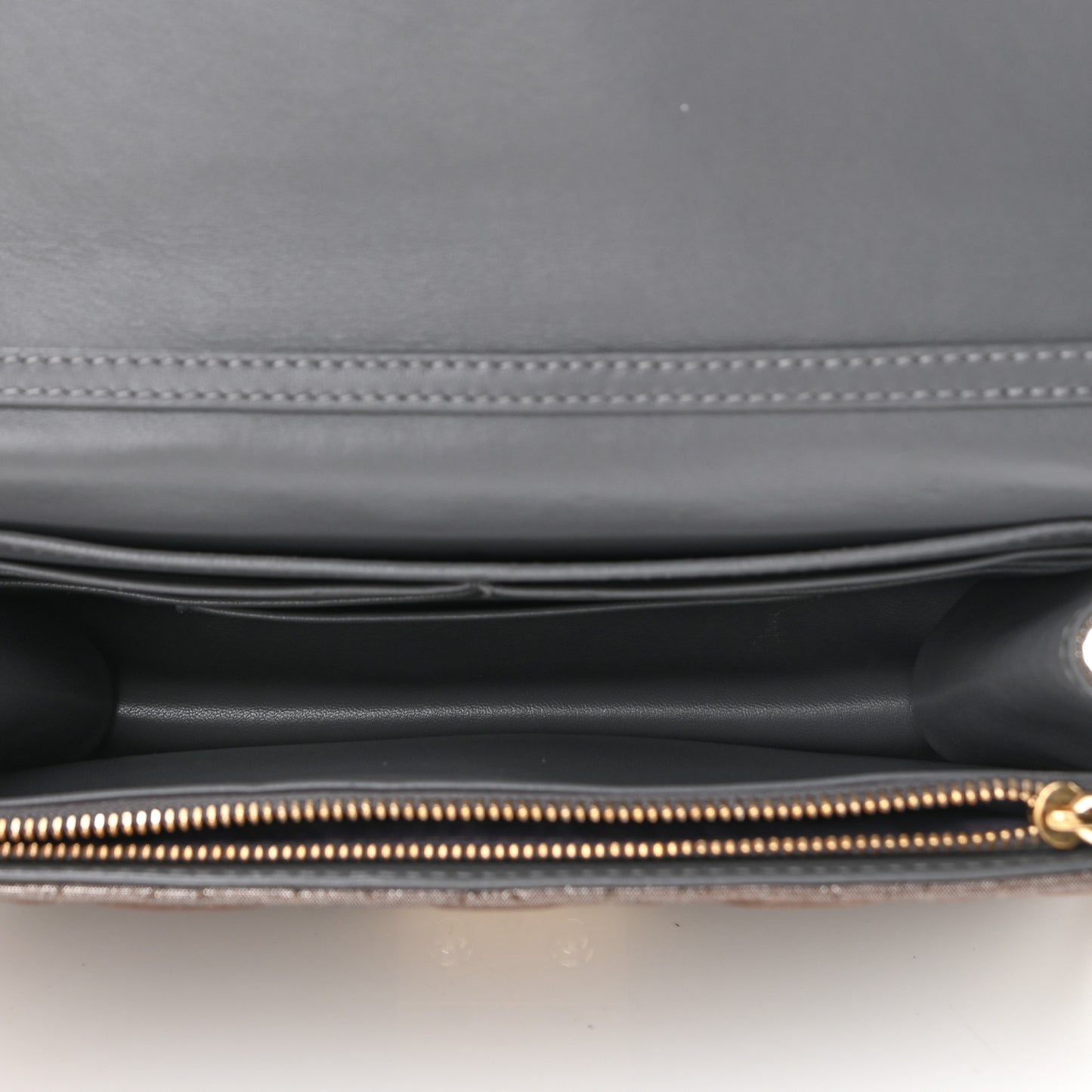 Metallic Calfskin Cannage Miss Dior Promenade Pouch Brown