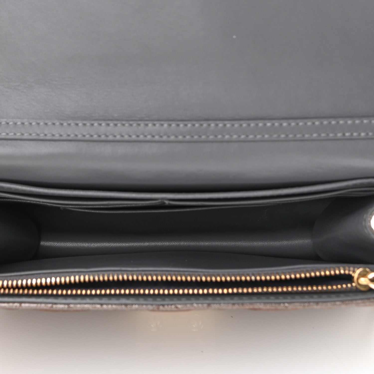 Christian Dior Metallic Calfskin Cannage Miss Dior Promenade Pouch Brown 4 of 11
