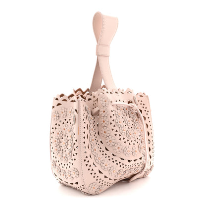Alaia Calfskin Laser Cut Floral Studded Rose-Marie 19 Bag Sable 4 of 11