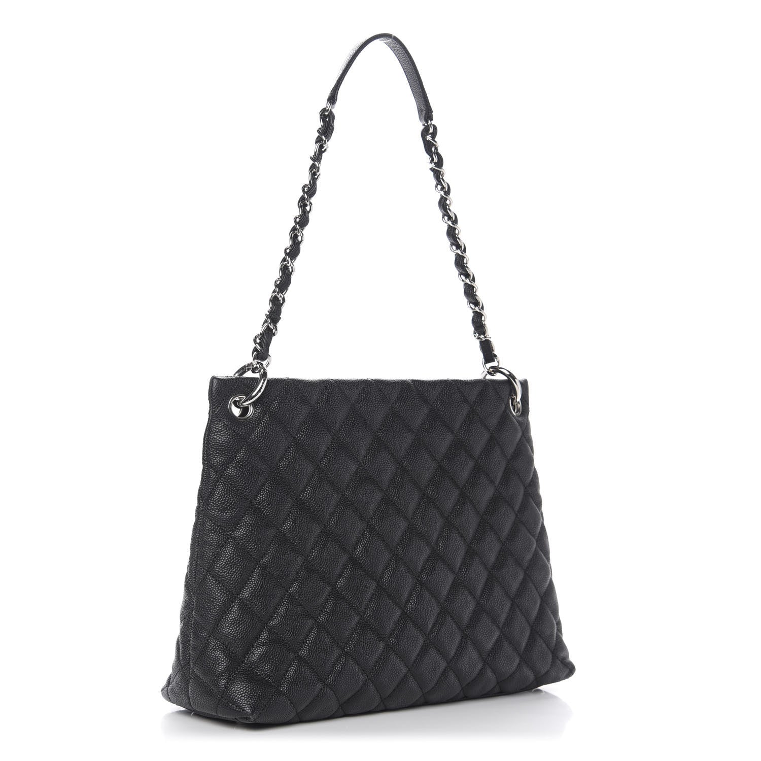 Chanel Caviar Quilted CC Shopping Tote Black 3 of 11