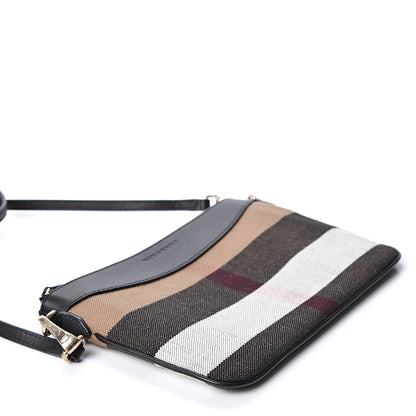 Burberry Mega Check Peyton Crossbody Clutch Bag Black 3 of 10
