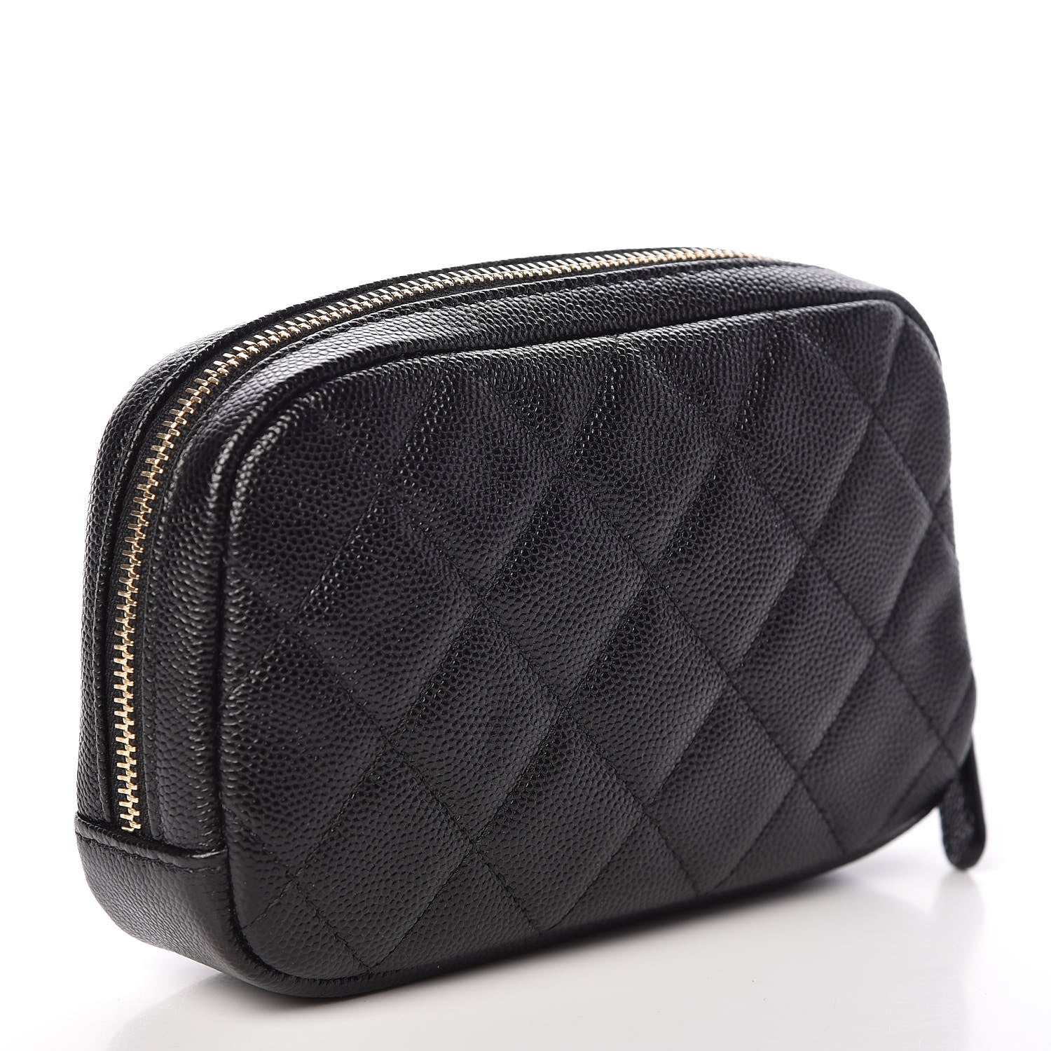 Chanel Caviar Quilted Small Curvy Pouch Cosmetic Case Black 3 of 8