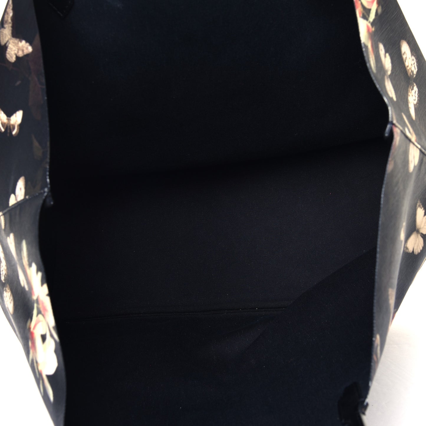 Textured Coated Canvas Magnolia and Moth Print Large Antigona Tote