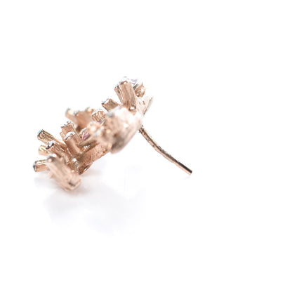 Chanel Crystal CC Earrings Gold Rose Violet 3 of 6