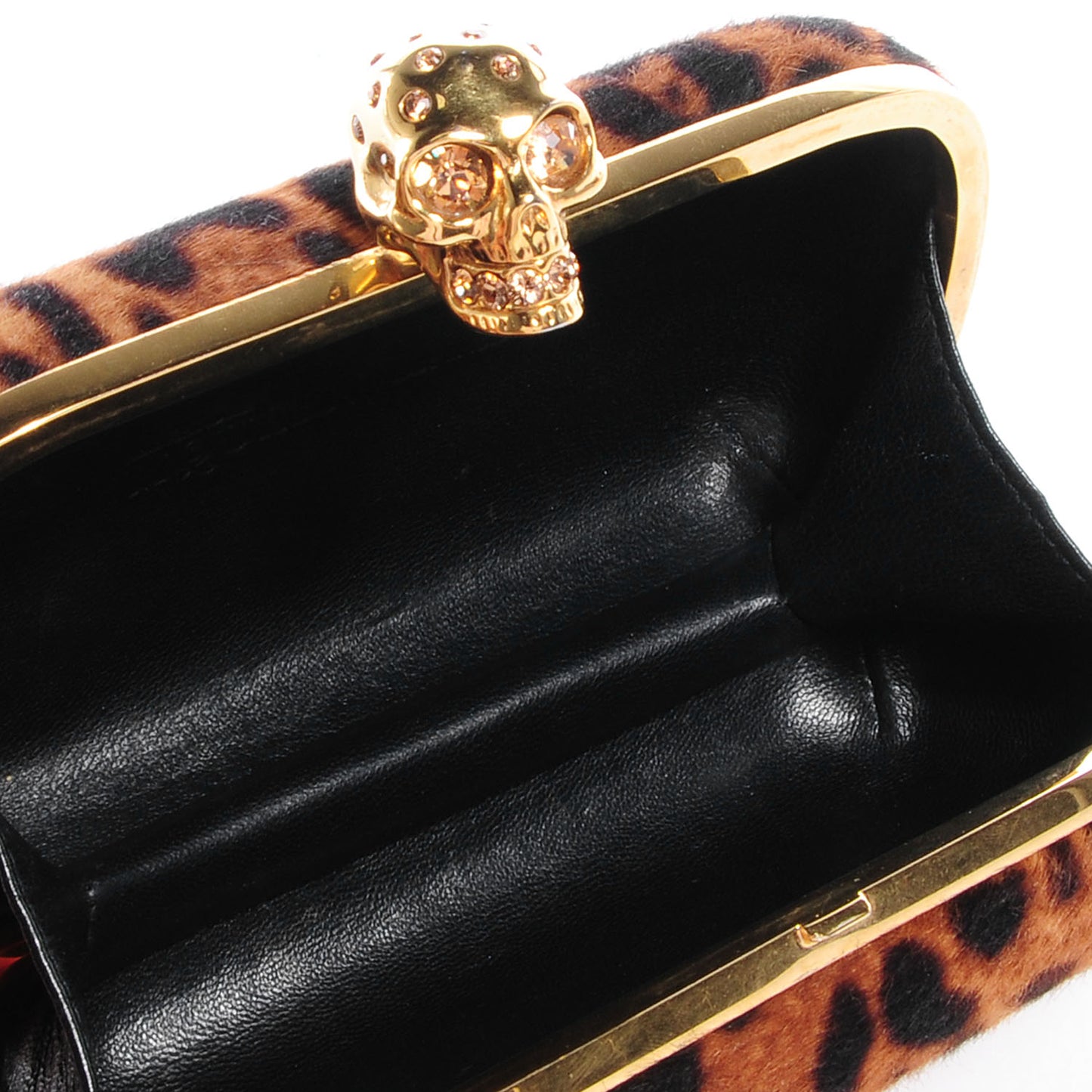 Leopard Print Calf Hair Box Clutch