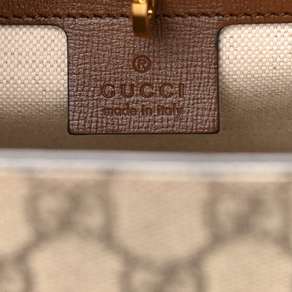 Gucci GG Supreme Monogram Azalea Calfskin Small Retro Interlocking G Tote Bag Beige Ebony Brown Sugar 7 of 10