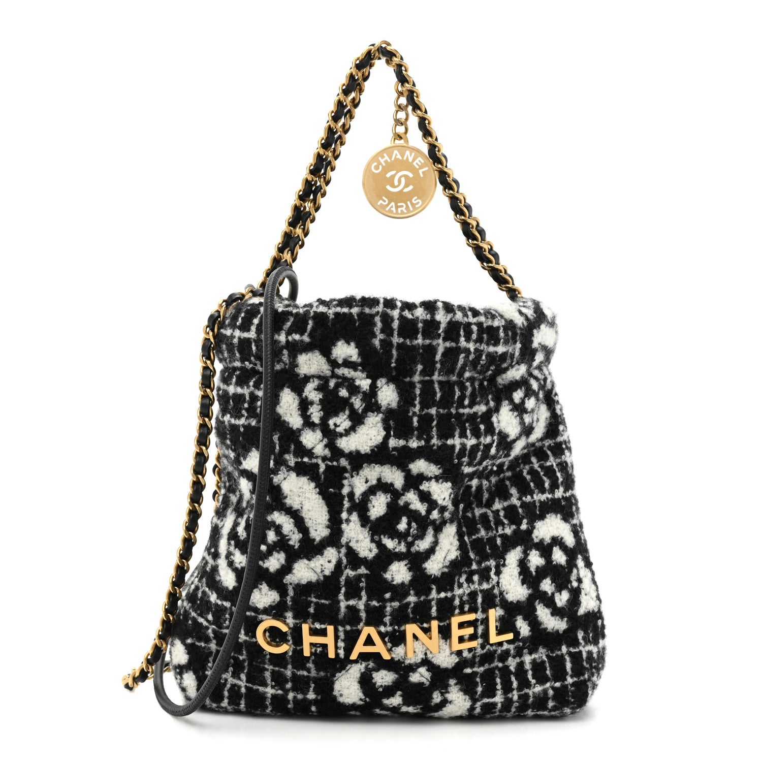 Chanel Cashmere Mini Chanel 22 Black White 1 of 10