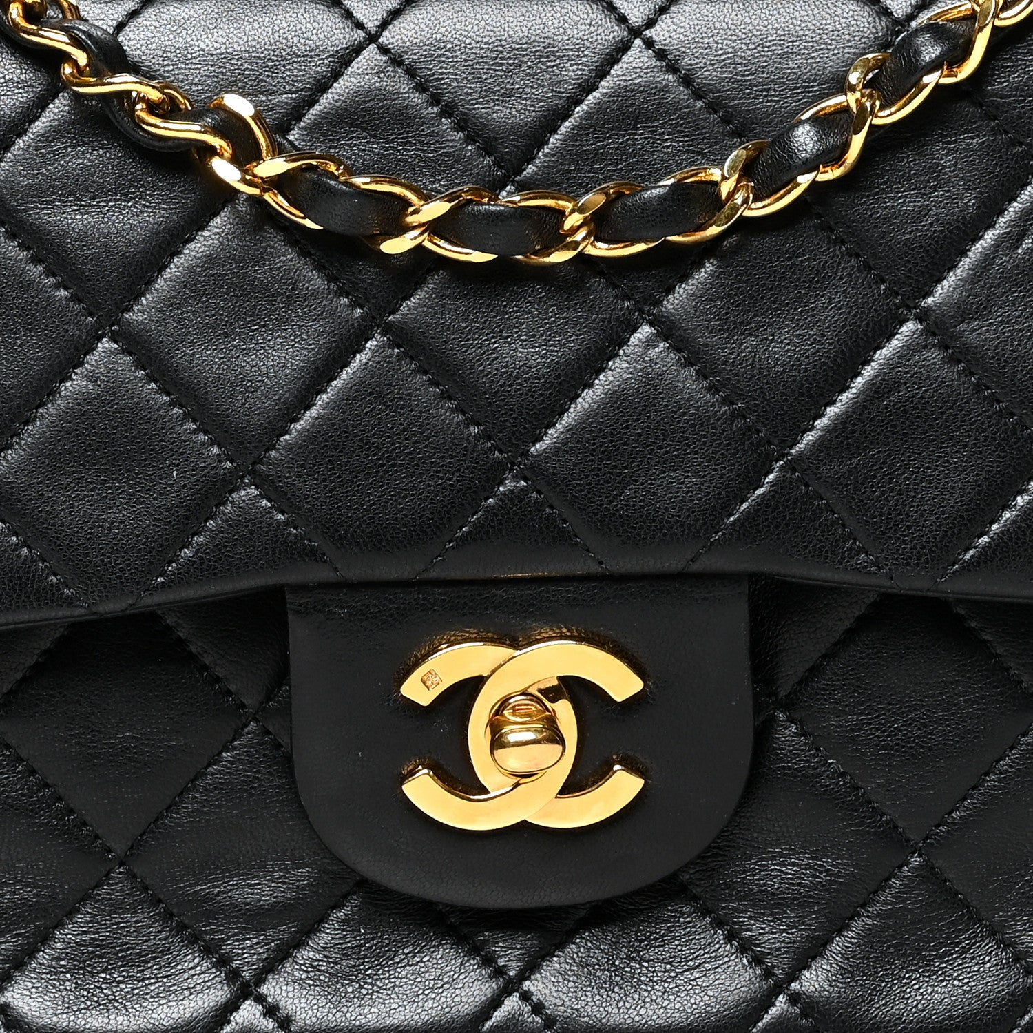 Chanel Lambskin Quilted Small Double Flap Black 8 of 11