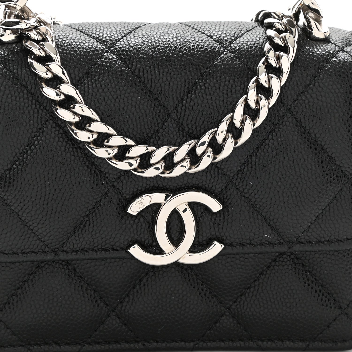 Chanel Caviar Quilted Pick Me Up Clutch With Chain Black 7 of 12