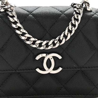 Chanel Caviar Quilted Pick Me Up Clutch With Chain Black 7 of 12