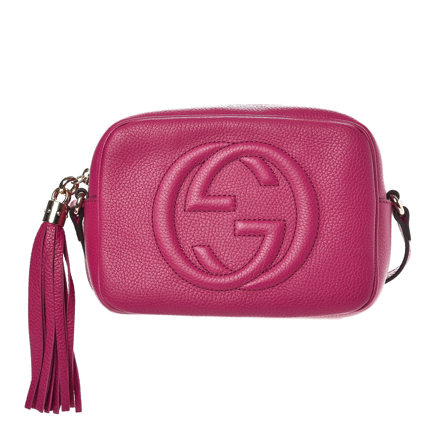 Gucci Pebbled Calfskin Small Soho Disco Bag Bright Bougainvillea 1 of 7