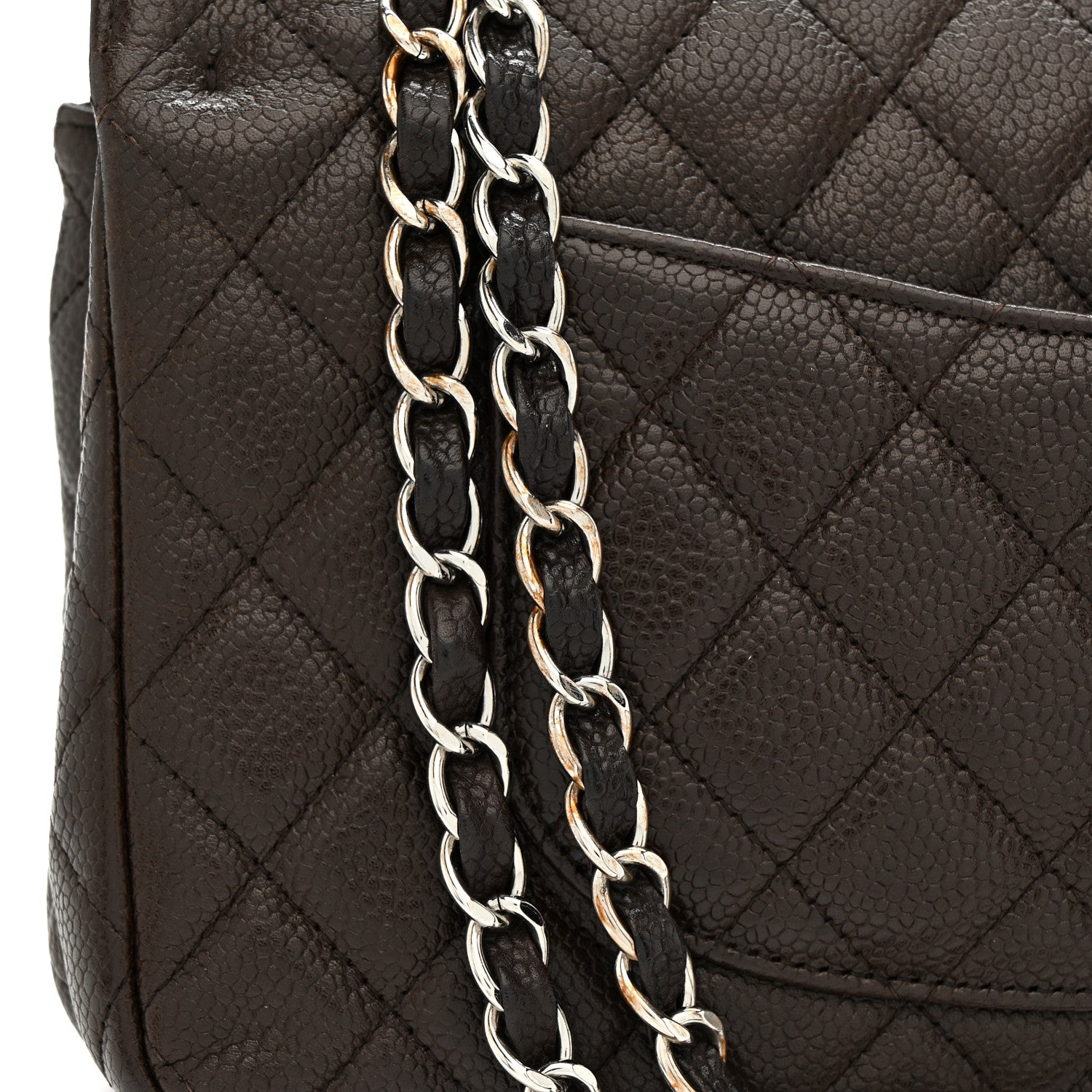 Chanel Caviar Quilted Medium Double Flap Brown 32 of 33