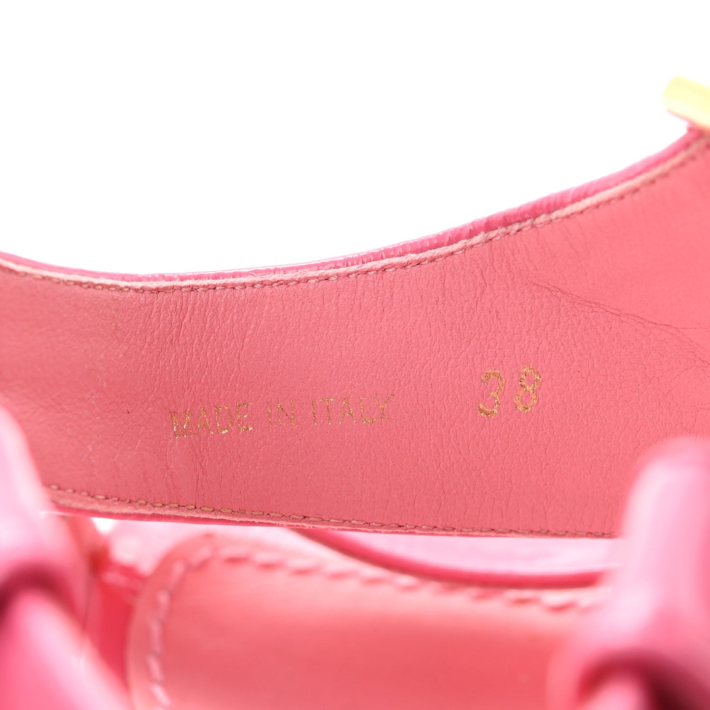 Patent Monogram Wedge Sandals 38 Pink