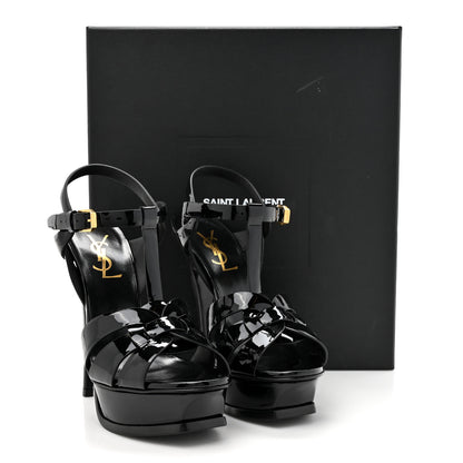 Saint Laurent Patent Tribute 105 Platform Sandals 35.5 Black 9 of 9