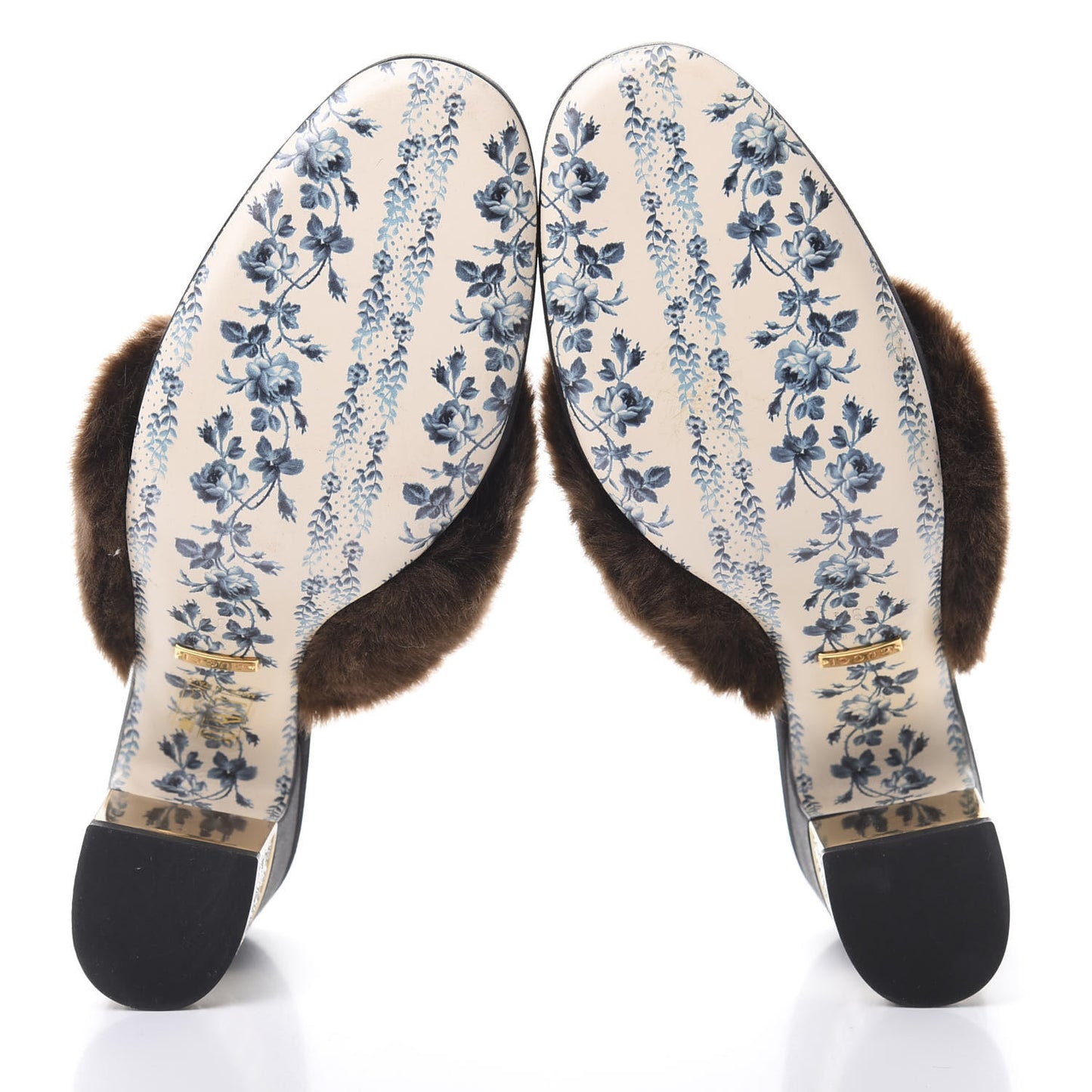 Mink Silk Satin Crystal Candy Mules 38.5 Scan Brown Black