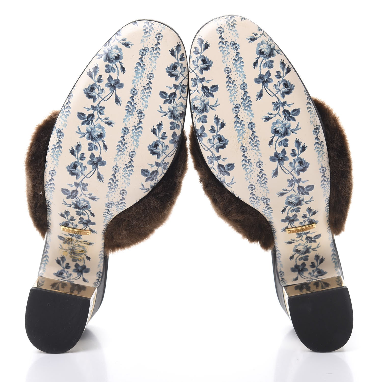 Gucci Mink Silk Satin Crystal Candy Mules 38.5 Scan Brown Black 5 of 7