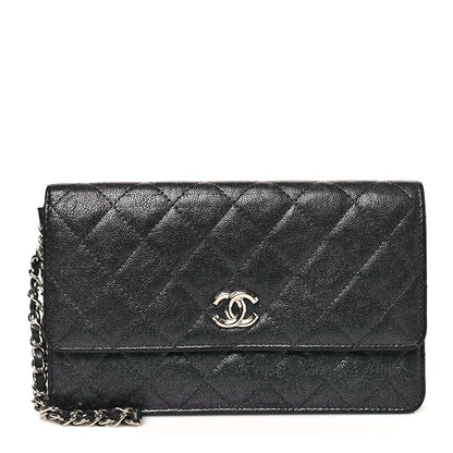 Chanel Iridescent Caviar Quilted Classic Pouch Clutch Black 1 of 11