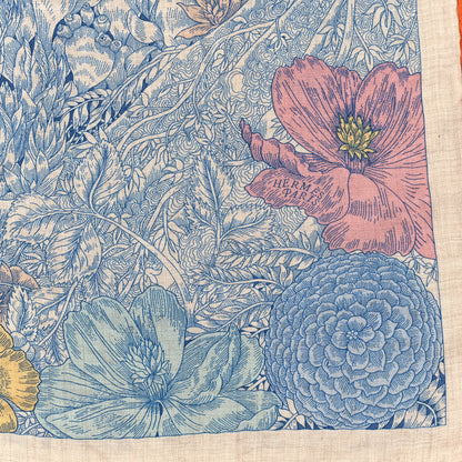 Hermes Cashmere Silk Retour a la Nature 140 Bleu Jean Rose Vert 2 of 3