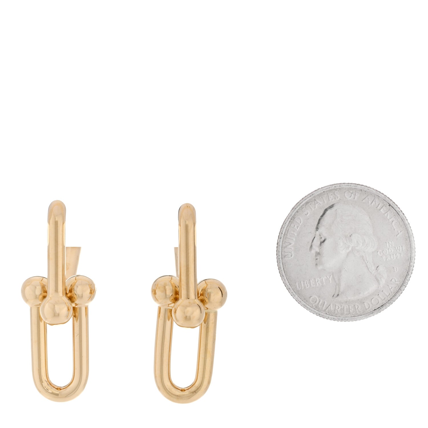 Tiffany 18K Yellow Gold Large HardWear Link Earrings 2 of 5