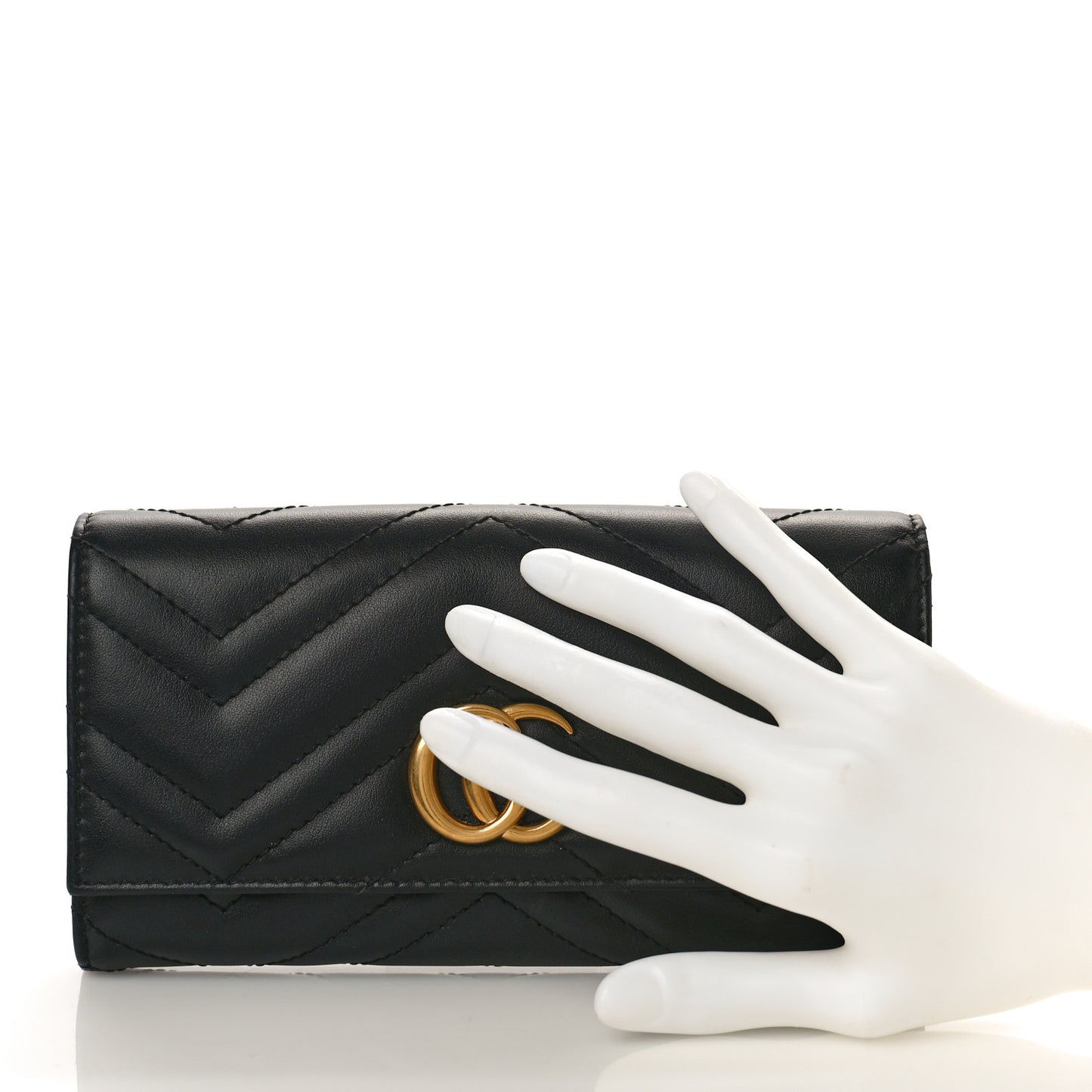 Calfskin Matelasse GG Marmont Continental Wallet Black