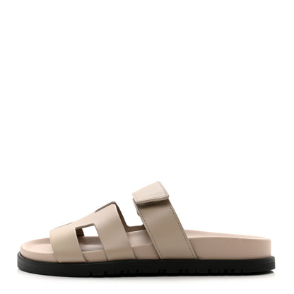 Hermes Calfskin Womens Chypre Sandals 36 Beige Mastic 1 of 9