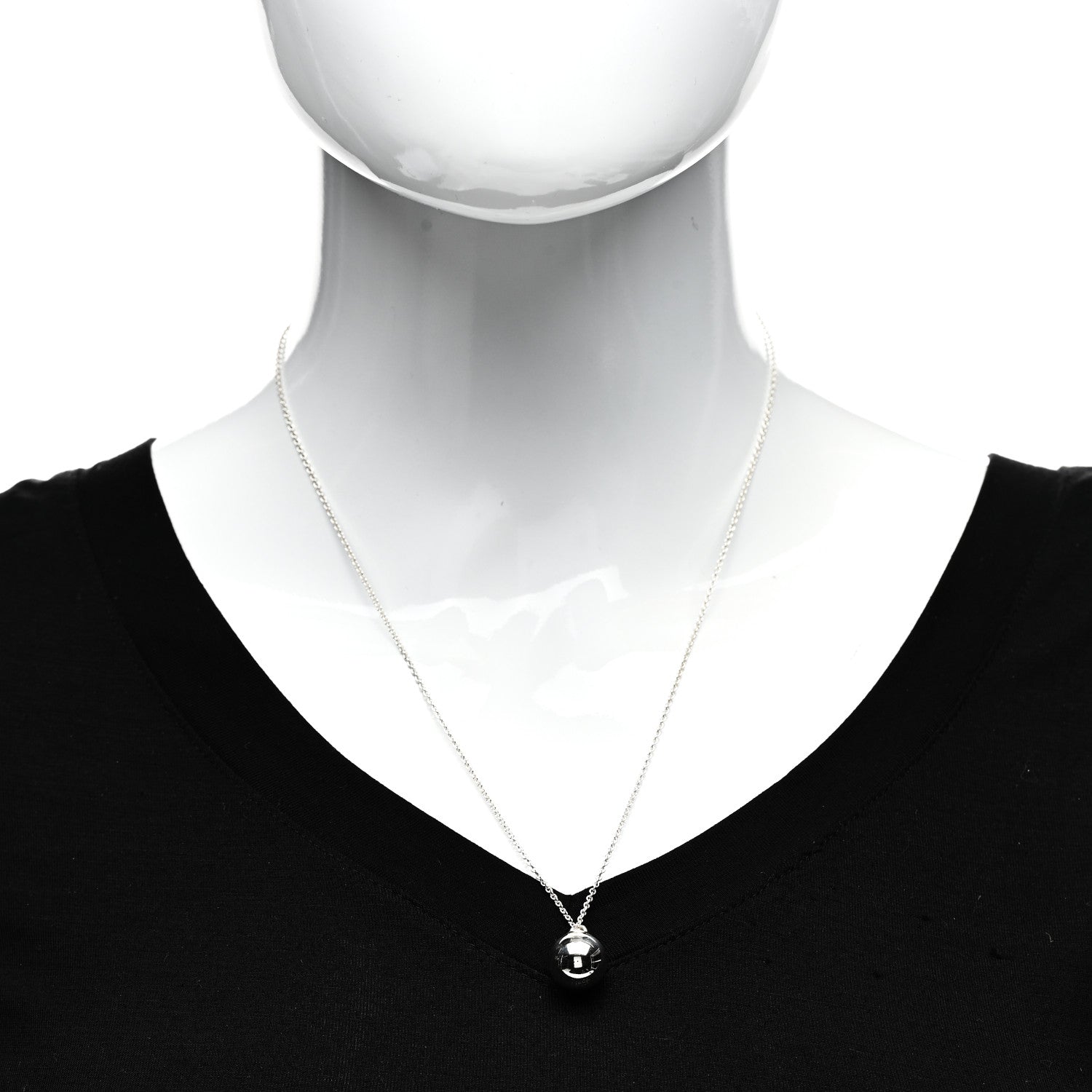 Tiffany Sterling Silver 12.75mm HardWear Ball Pendant Necklace 2 of 5