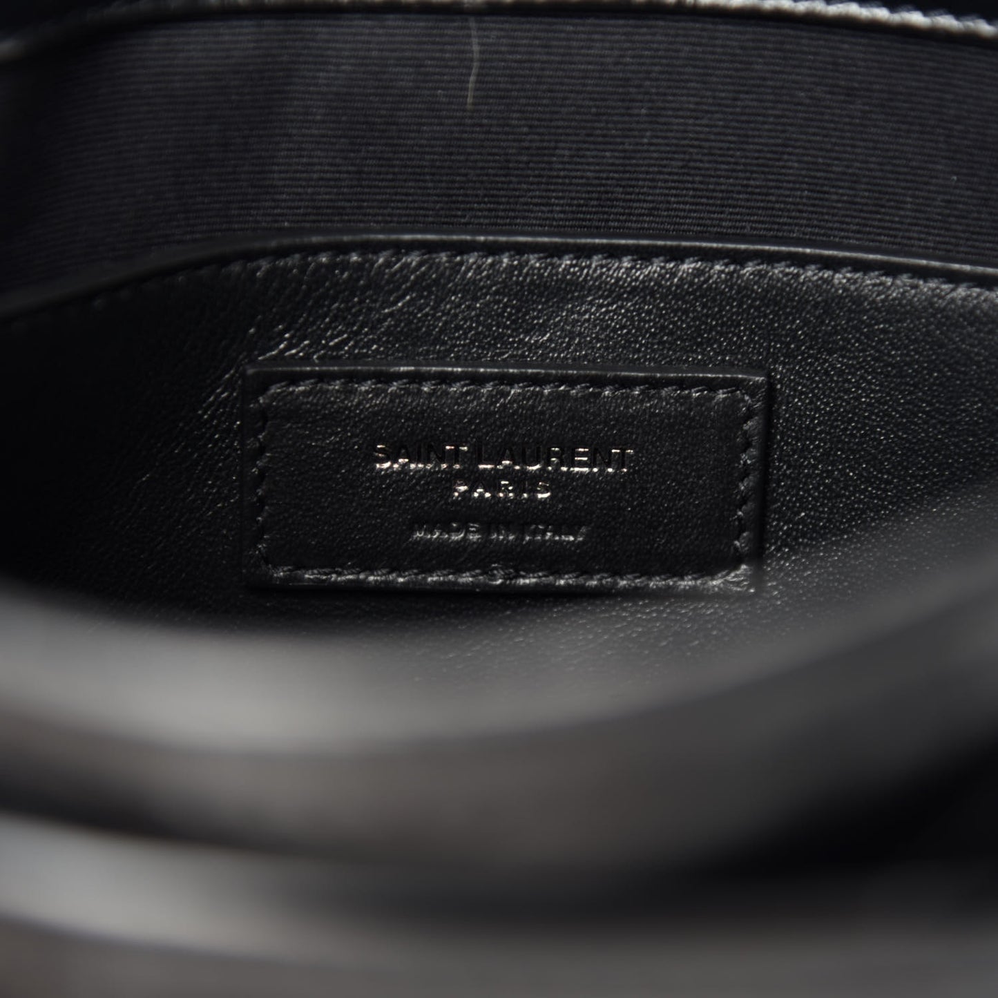 Crinkled Calfskin Matelasse Monogram Baby Niki Chain Satchel Black