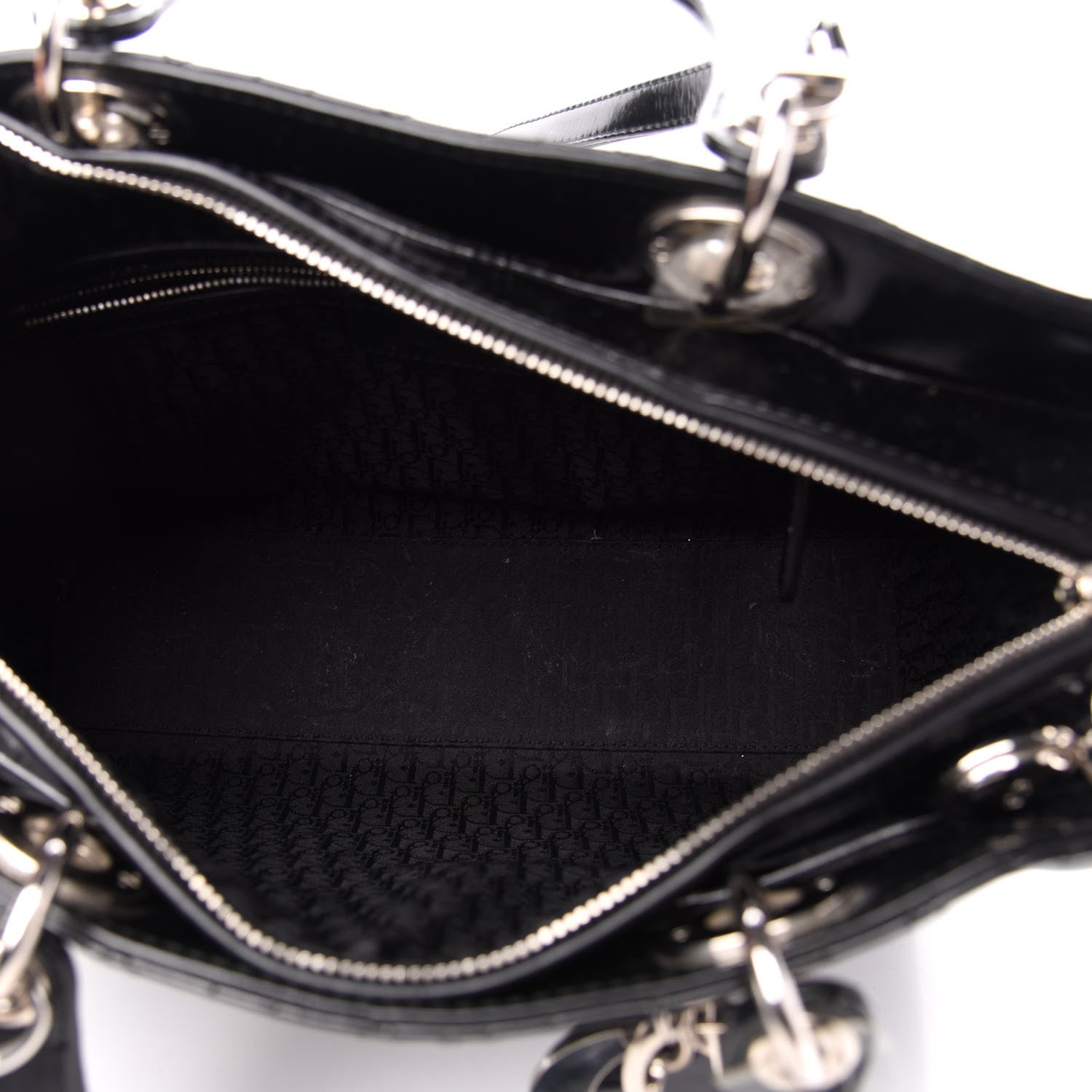 Christian Dior Patent Cannage Large Lady Dior Black 6 of 12