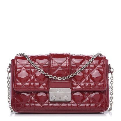 Christian Dior Patent Cannage New Lock Pouch Red 1 of 11
