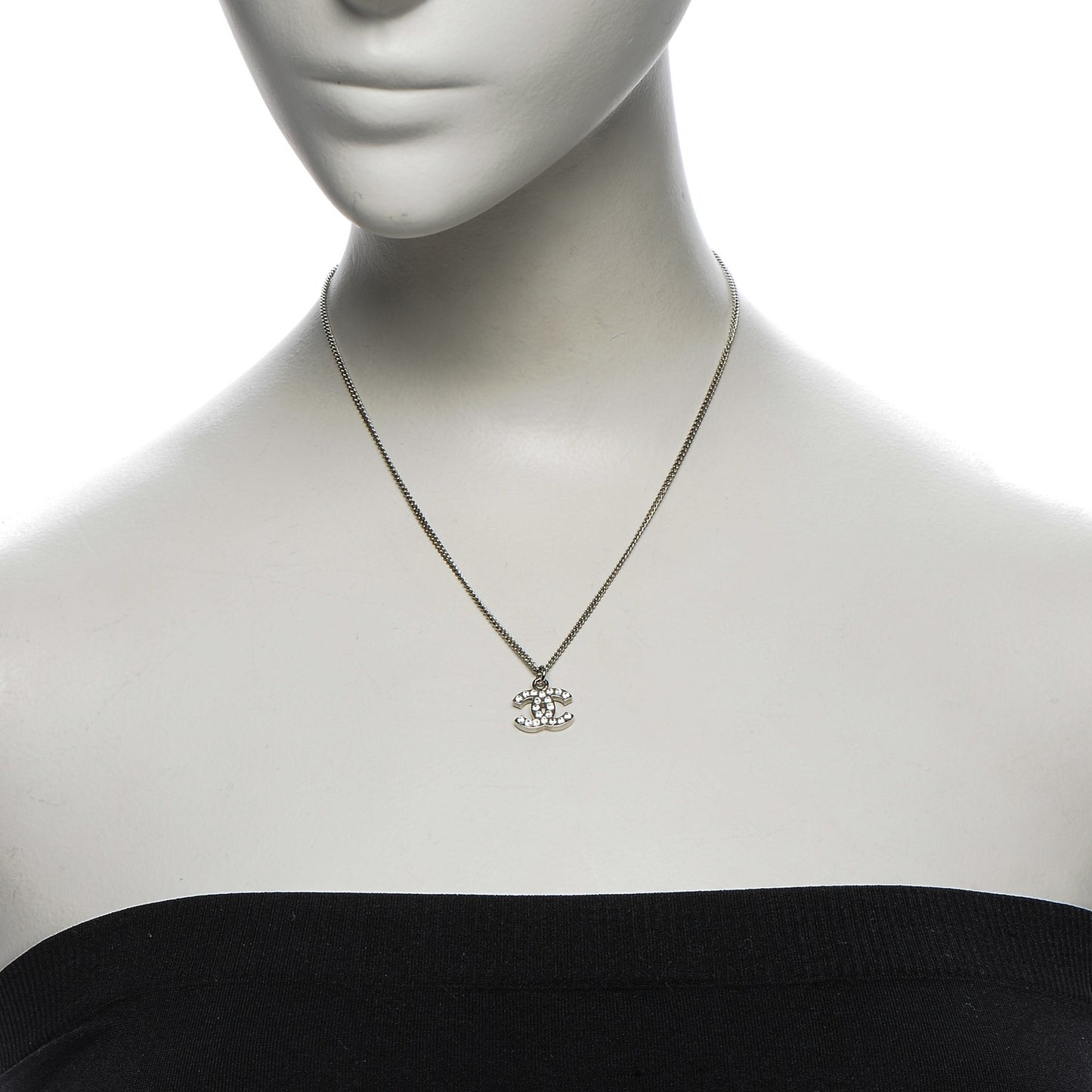 Crystal Timeless CC Necklace Silver