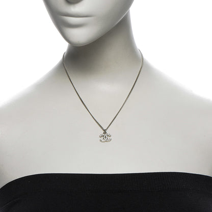 Chanel Crystal Timeless CC Necklace Silver 2 of 5
