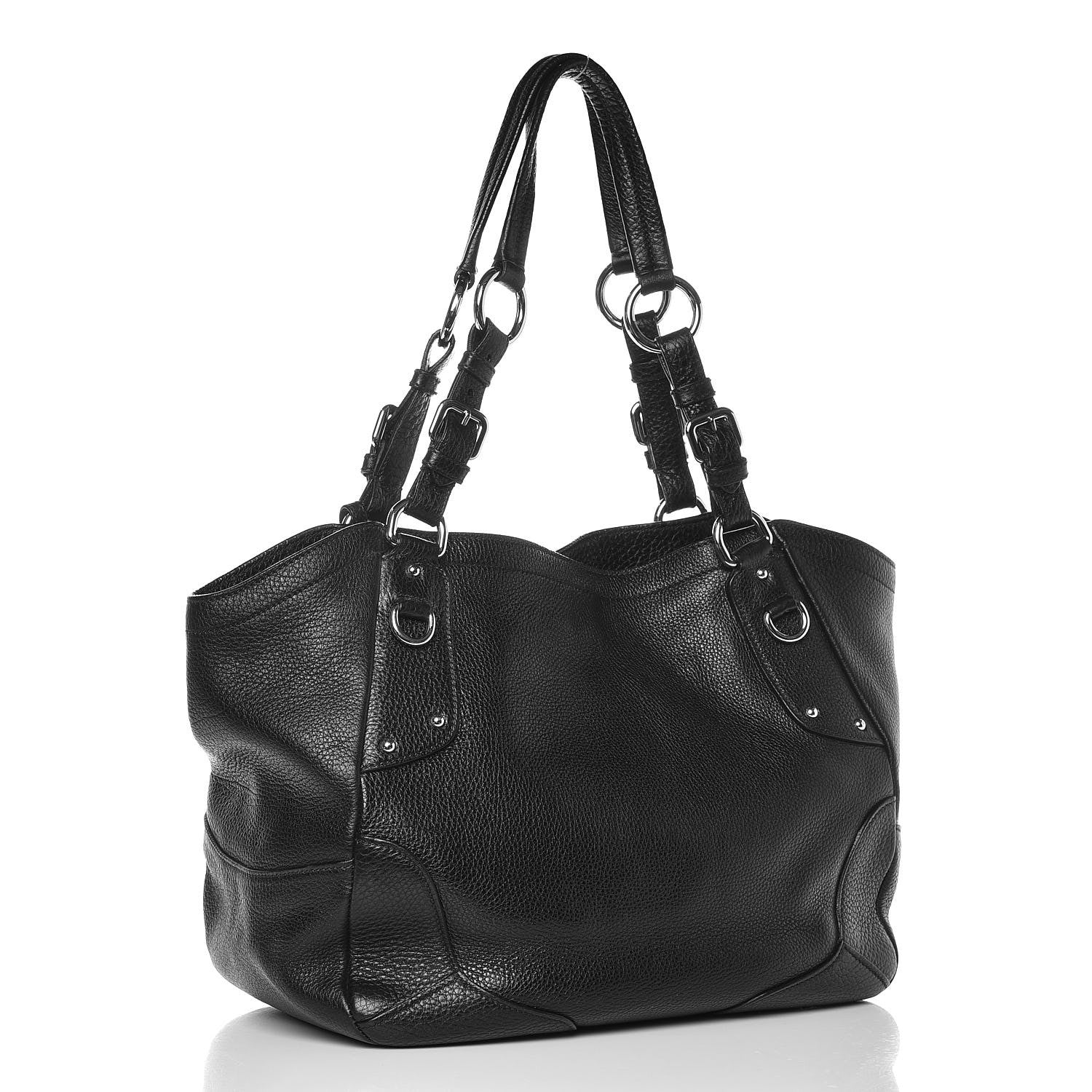 Prada Vitello Daino Tote Nero Black 3 of 9