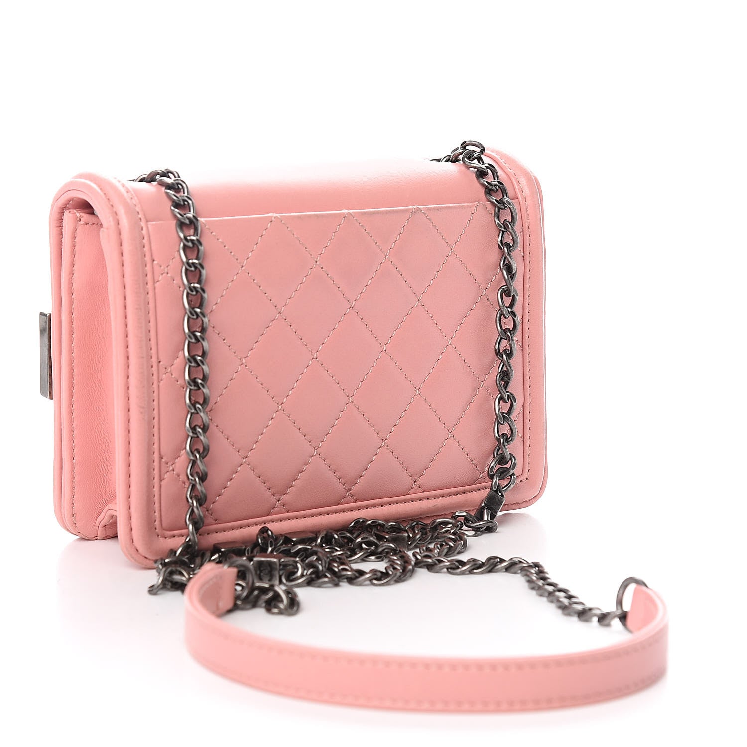 Chanel Lambskin Plexiglass Boy Brick Flap Pink 3 of 14