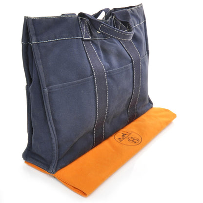 Hermes Toile Fourre Tout MM Navy 3 of 9