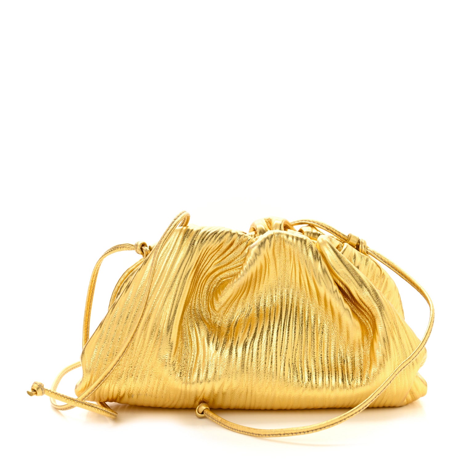 Bottega Veneta Metallic Bark Calfskin The Mini Pouch Gold 1 of 11