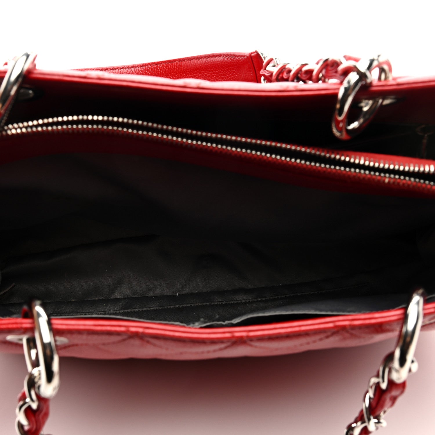 Chanel Caviar Quilted Grand Shopping Tote GST Red 6 of 11