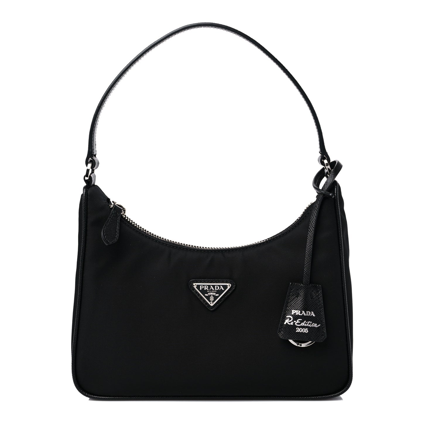 Tessuto Nylon Saffiano Mini Re-Edition 2005 Bag Black