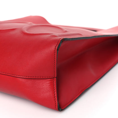 Gucci Calfskin Embossed Medium XL Tote Red 9 of 13