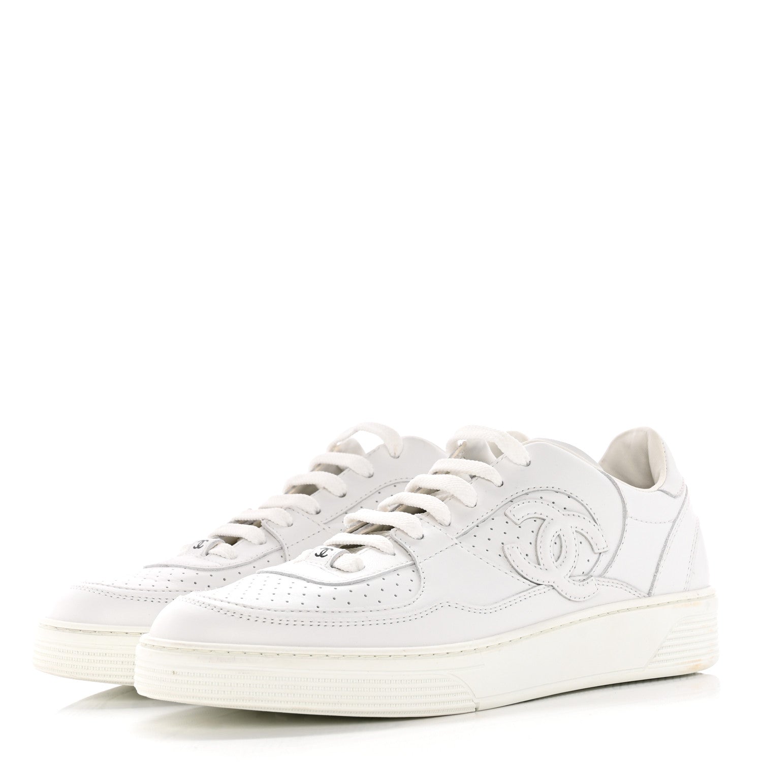 Chanel Calfskin CC Womens Sneakers 40.5 White 3 of 14