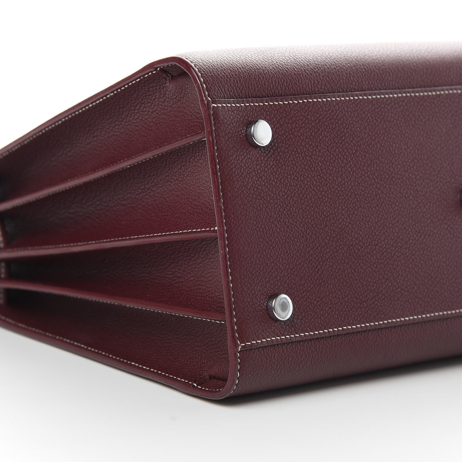 Saint Laurent Grained Calfskin Topstitch Small Classic Sac De Jour Rouge Legion 9 of 12