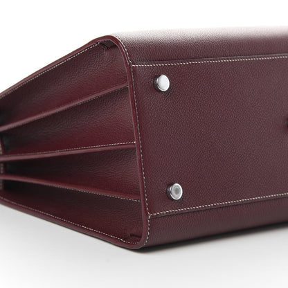 Saint Laurent Grained Calfskin Topstitch Small Classic Sac De Jour Rouge Legion 9 of 12