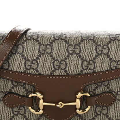 Gucci GG Supreme Monogram Mini Horsebit 1955 Shoulder Bag Beige Brown Sugar 8 of 15