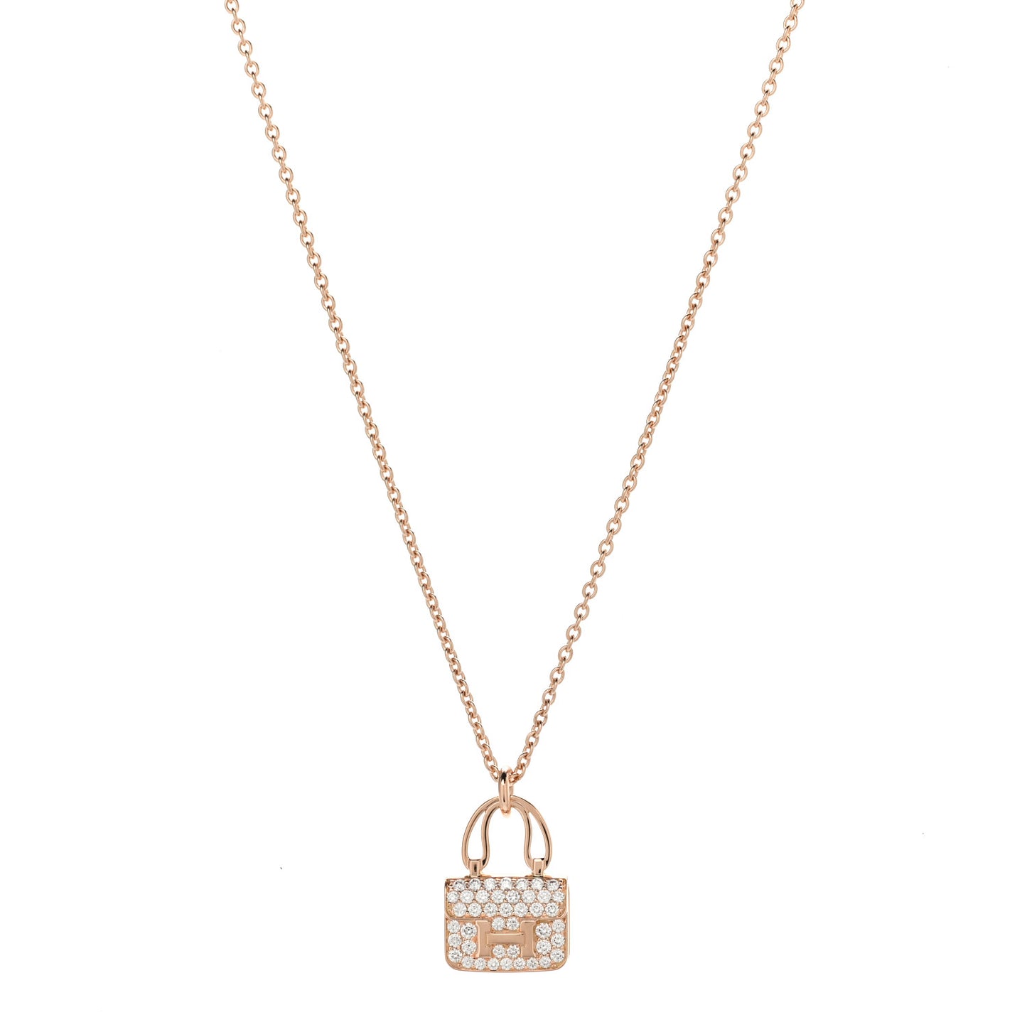 18K Rose Gold Diamond Constance Amulettes Pendant Necklace