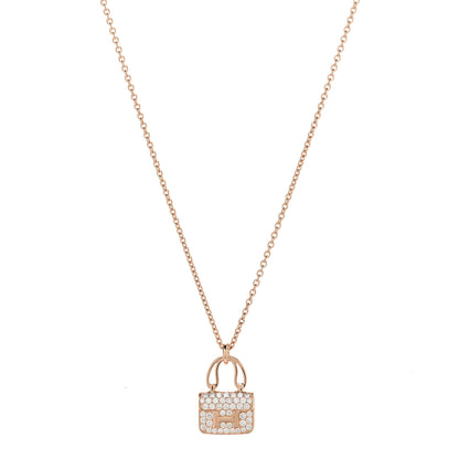 Hermes 18K Rose Gold Diamond Constance Amulettes Pendant Necklace 1 of 6